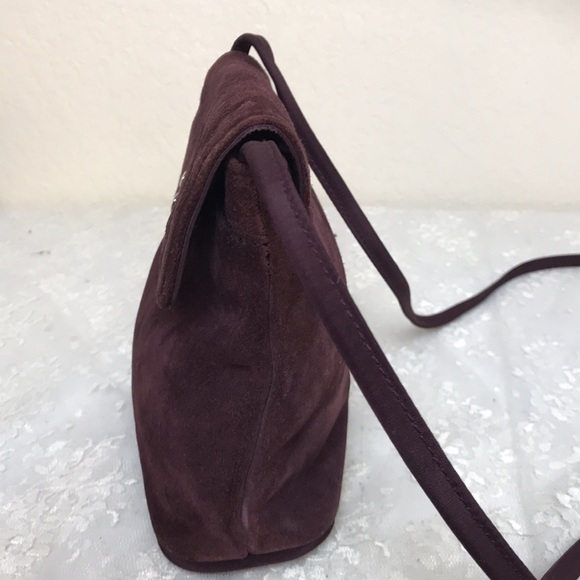 Hush Puppies Small Suede Crossbody Purse Chocolate Brown - Picture 3 of 7